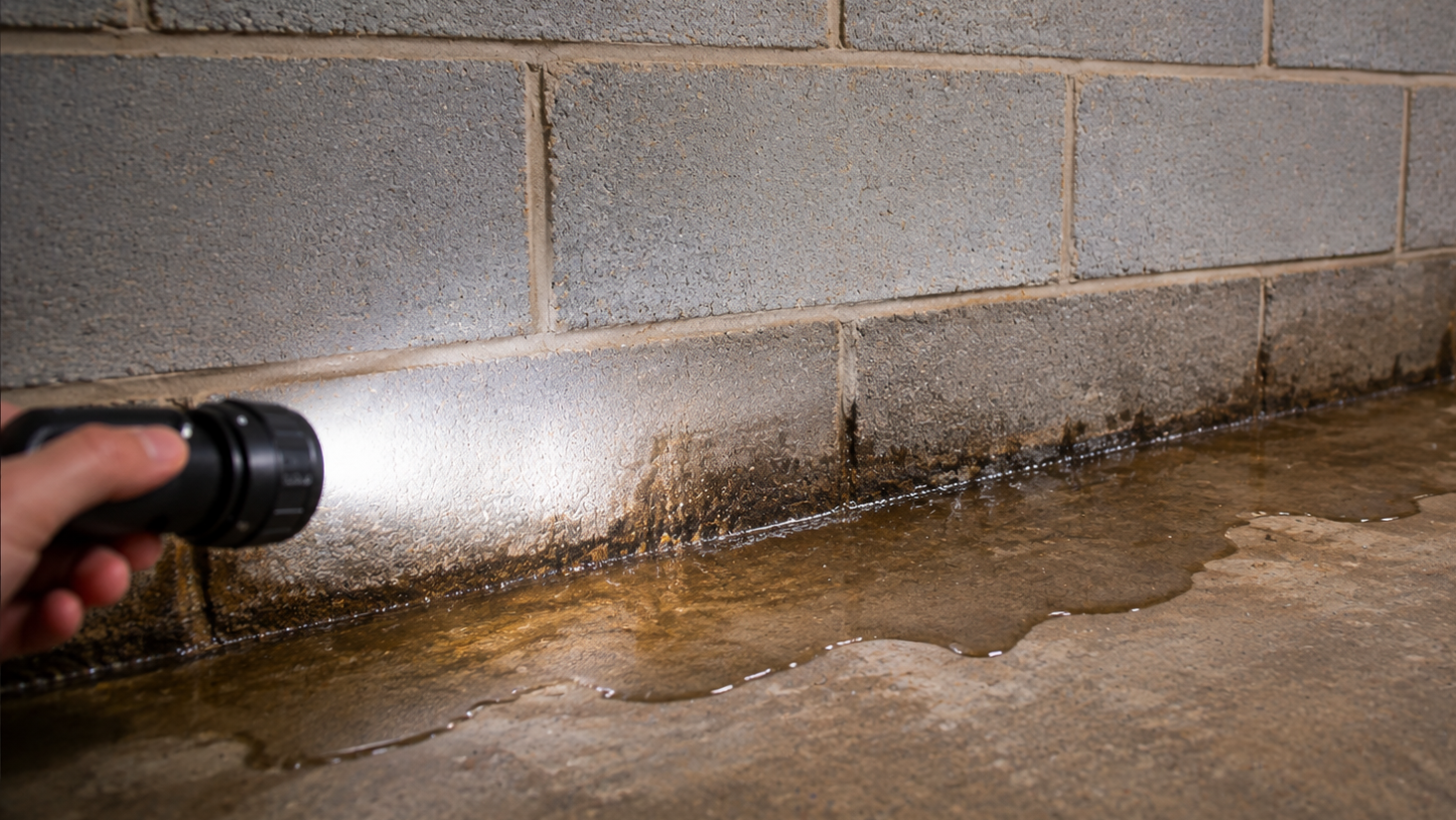 water in basement Water coming up through basement floor at the wall-floor joint
