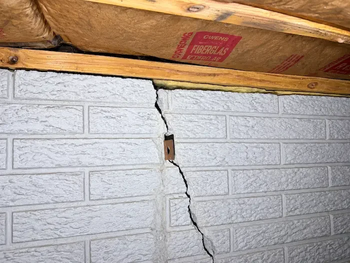 foundation wall crack foundation wall crack inside a crawl space Marietta GA