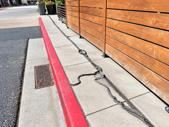 Expansion joint failure in sidewalk, Atlanta, Georgia 
