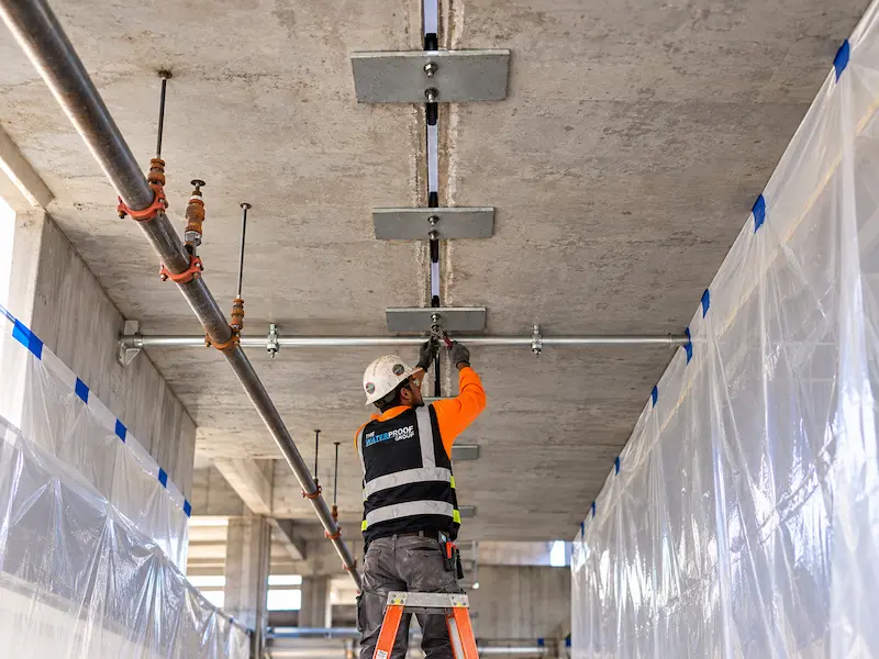 Parking garage repair in Atlanta showing structural concrete restoration